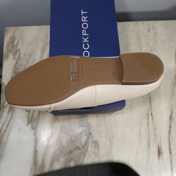 NiB Elegant Vanilla Leather Rockport Women's Zoie Chain Ballet Flat 9.5 - Picture 8 of 16